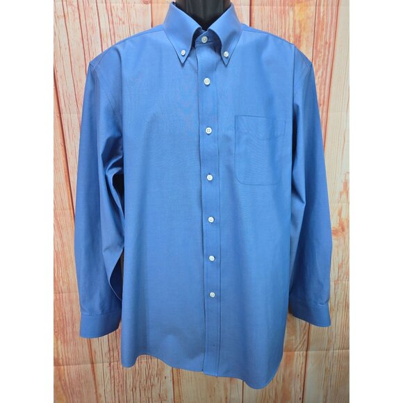 L.L. Bean Traditional Fit Blue Dress Shirt 16-34 Mens Medium - Picture 1 of 6